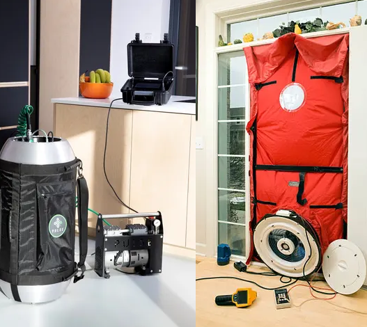 pulse vs blower door air testing methods leakage tightness part l compliance retrofit design air permeability DAP