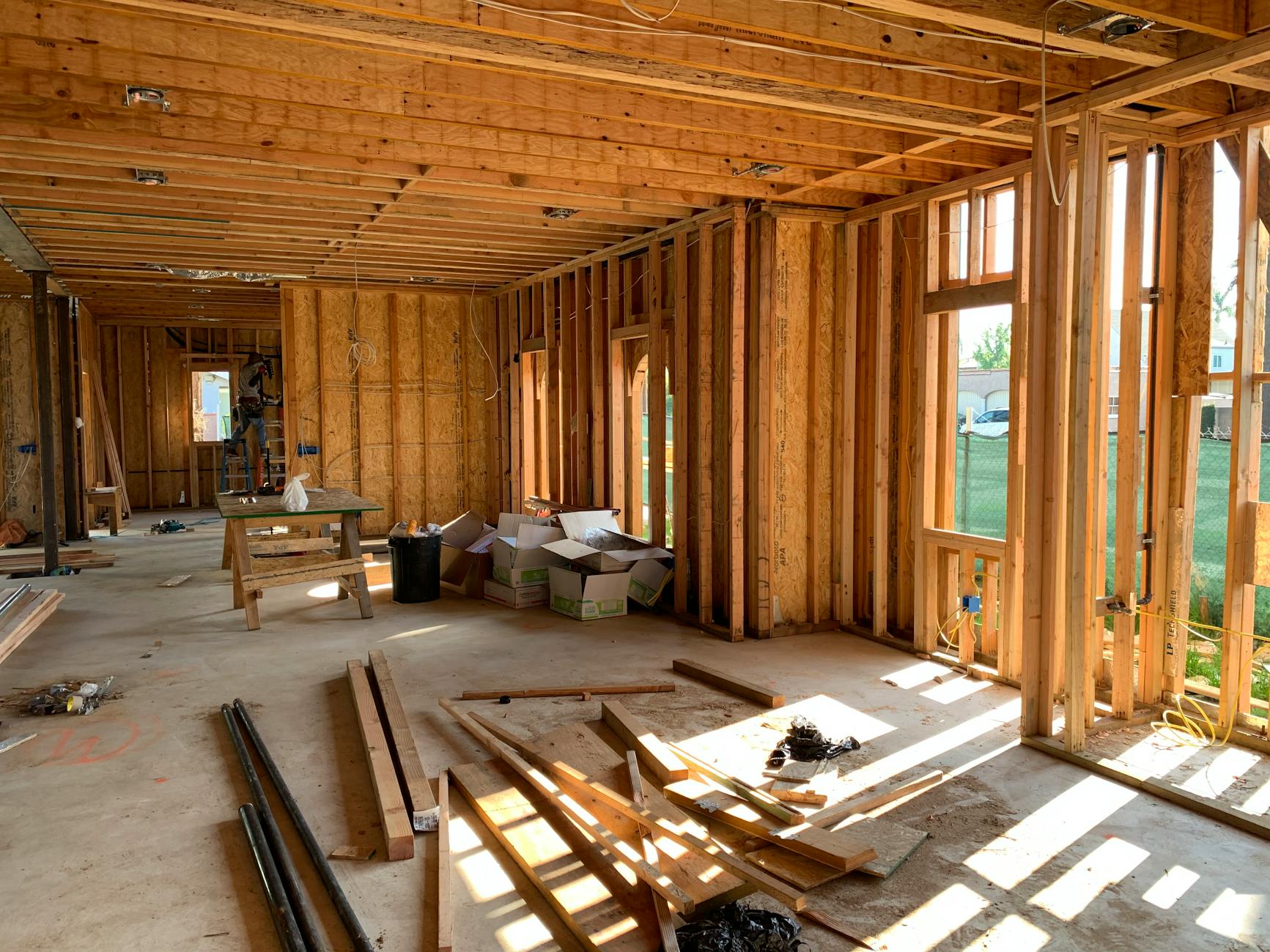 interior of house during construction